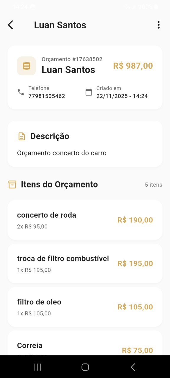 Tela do app - resumo financeiro